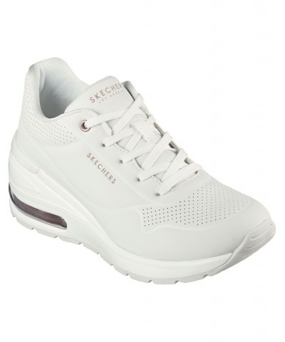 Women's Million Air - Elevated Air Wedge Casual Sneakers White $39.95 Shoes