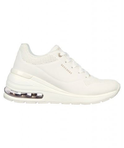 Women's Million Air - Elevated Air Wedge Casual Sneakers White $39.95 Shoes