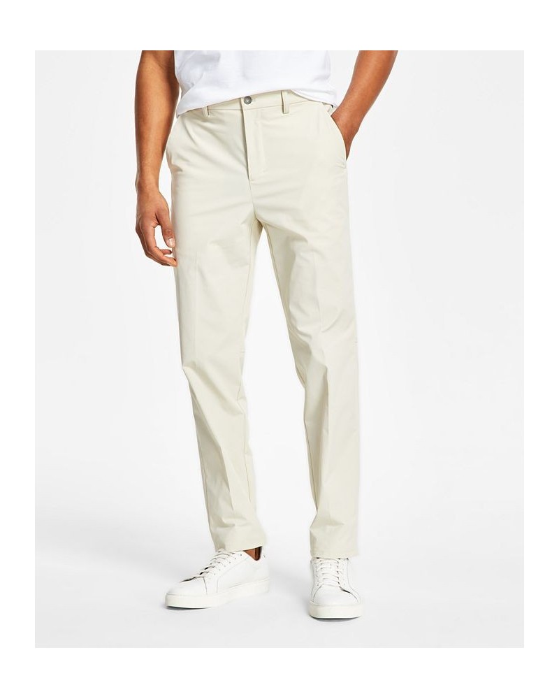 Men's Slim Fit Tech Solid Performance Dress Pants Ivory/Cream $25.43 Pants