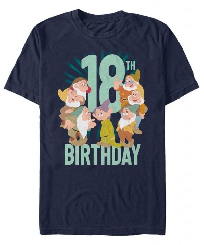 Men's Dwarves 18 Birthday Short Sleeve Crew T-shirt Blue $18.19 T-Shirts