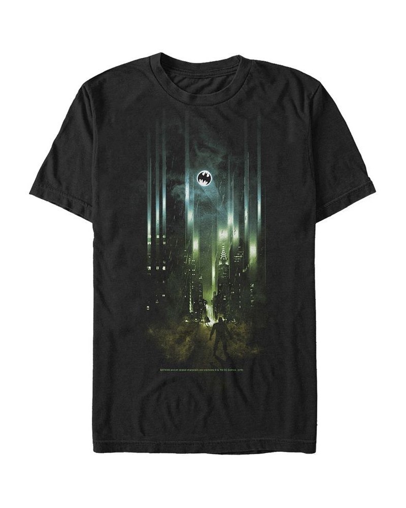 DC Men's Batman City Bat Logo Spotlight Short Sleeve T-Shirt $15.75 T-Shirts