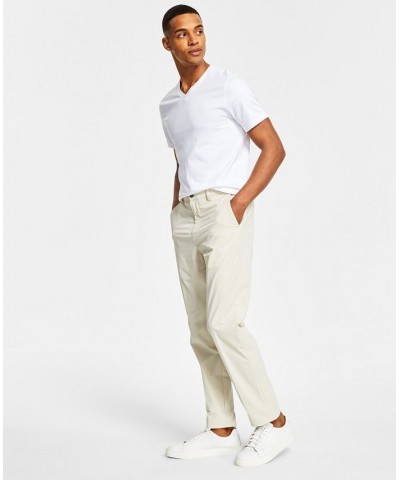 Men's Slim Fit Tech Solid Performance Dress Pants Ivory/Cream $25.43 Pants