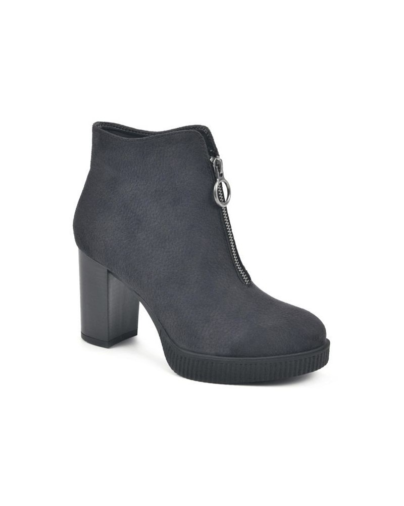 Women's Thoughtful Heeled Ankle Booties Gray $26.06 Shoes