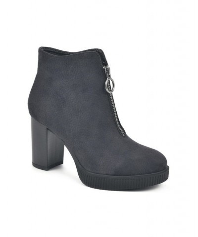 Women's Thoughtful Heeled Ankle Booties Gray $26.06 Shoes