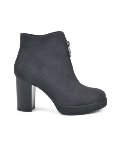 Women's Thoughtful Heeled Ankle Booties Gray $26.06 Shoes