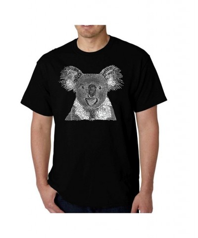 Men's Word Art - Koala T-Shirt Black $20.64 T-Shirts