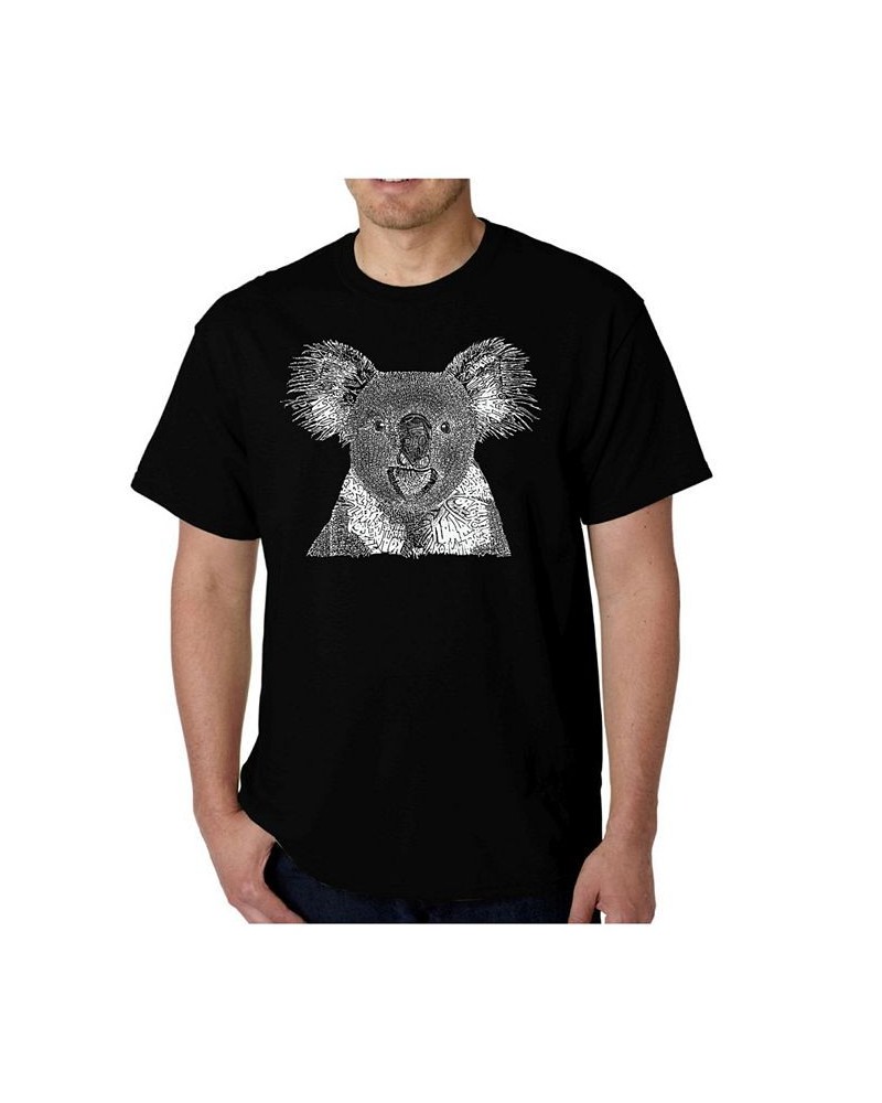 Men's Word Art - Koala T-Shirt Black $20.64 T-Shirts