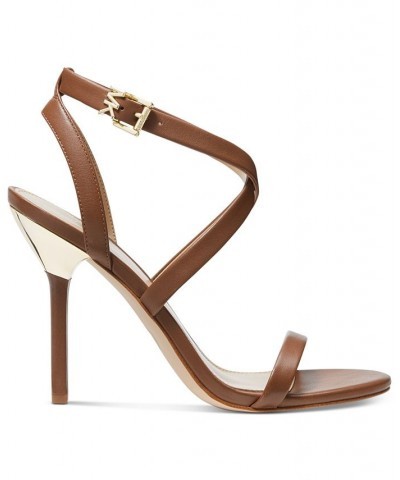 Women's Asha Crisscross Ankle-Strap Dress Sandals Brown $72.60 Shoes