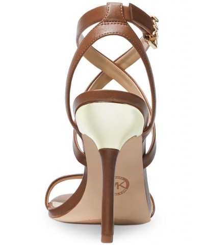 Women's Asha Crisscross Ankle-Strap Dress Sandals Brown $72.60 Shoes