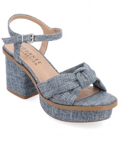 Women's Garner Platform Sandal Blue $51.70 Shoes