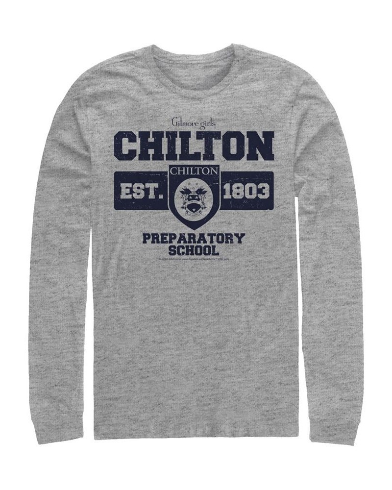 Men's Gilmore Girls TV Property of Chilton Prepatory School Long Sleeve Crew T-shirt Gray $20.79 T-Shirts