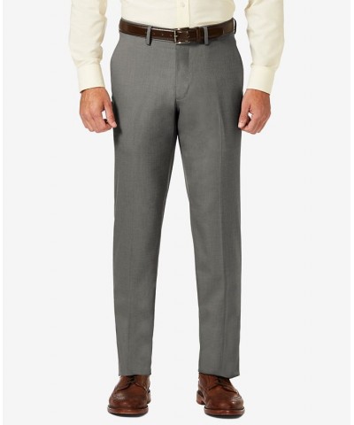 J.M. Sharkskin Straight Fit Flat Front Flex Waistband Dress Pants Gray $29.69 Pants