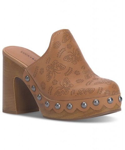 Women's Immia High Heel Clogs Tan/Beige $49.02 Shoes