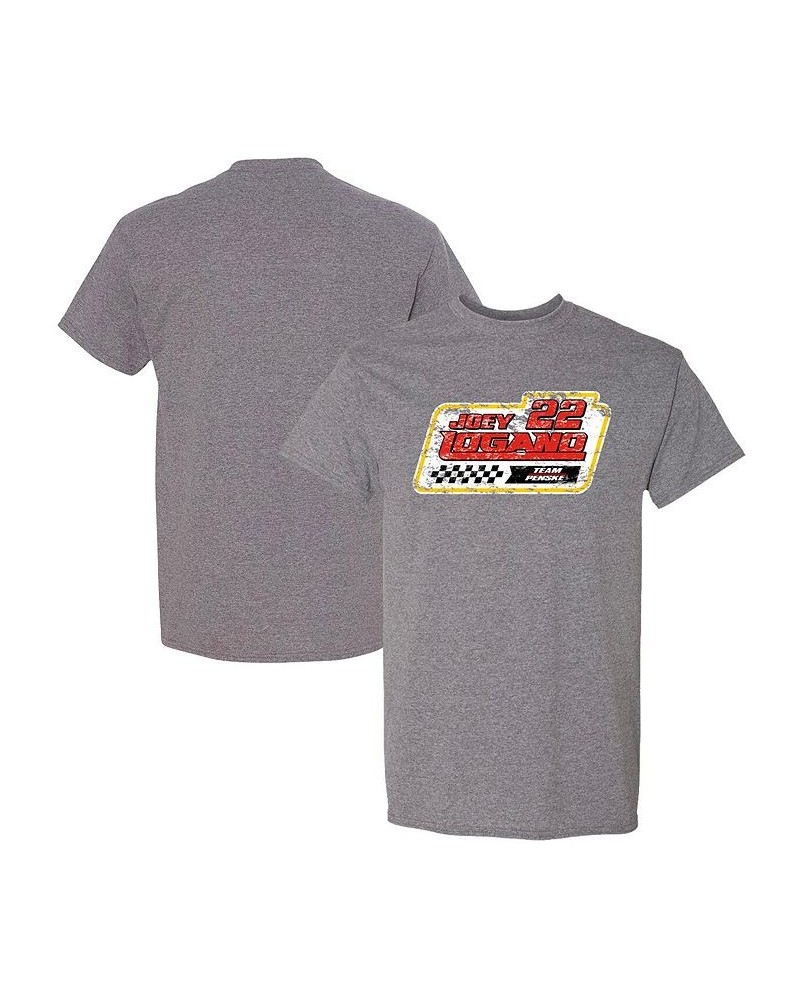 Men's Heathered Gray Joey Logano Lifestyle T-shirt $16.34 T-Shirts