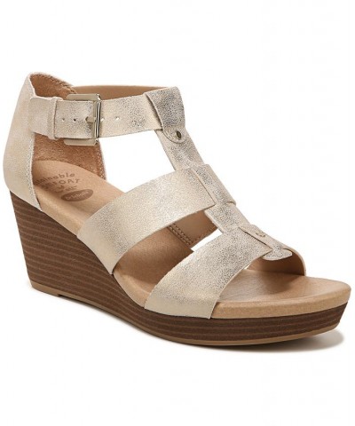 Women's Barton-Wedge Sandals Gold $31.50 Shoes