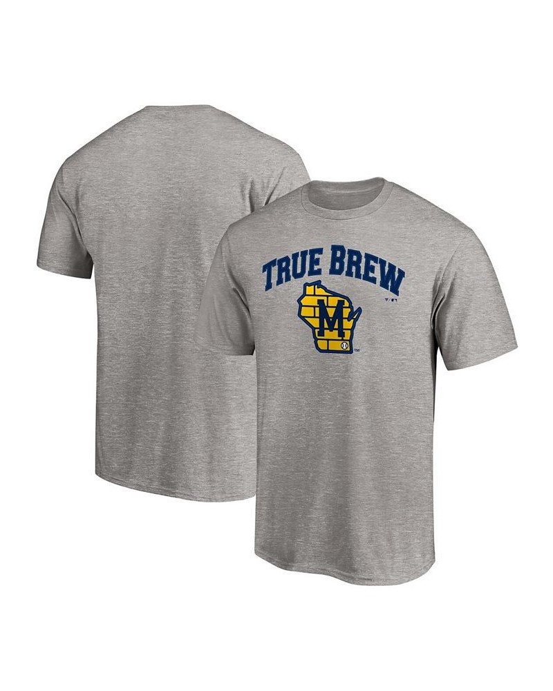 Men's Heathered Gray Milwaukee Brewers Hometown Heater T-shirt $16.80 T-Shirts