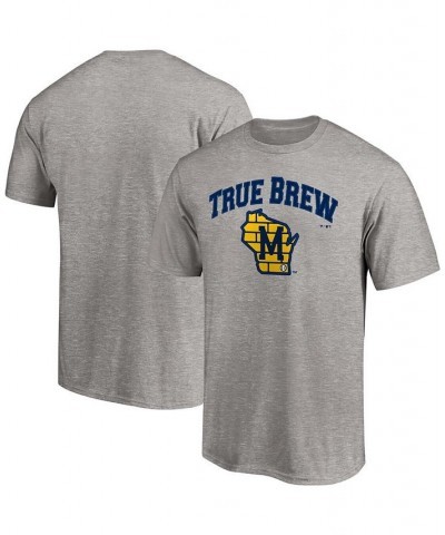 Men's Heathered Gray Milwaukee Brewers Hometown Heater T-shirt $16.80 T-Shirts