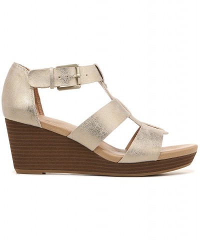 Women's Barton-Wedge Sandals Gold $31.50 Shoes