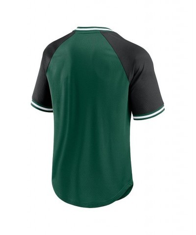 Men's Branded Green, Black New York Jets Second Wind Raglan V-Neck T-shirt $28.59 T-Shirts