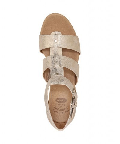 Women's Barton-Wedge Sandals Gold $31.50 Shoes