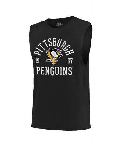 Men's Threads Black Pittsburgh Penguins Softhand Muscle Tank Top $26.54 T-Shirts