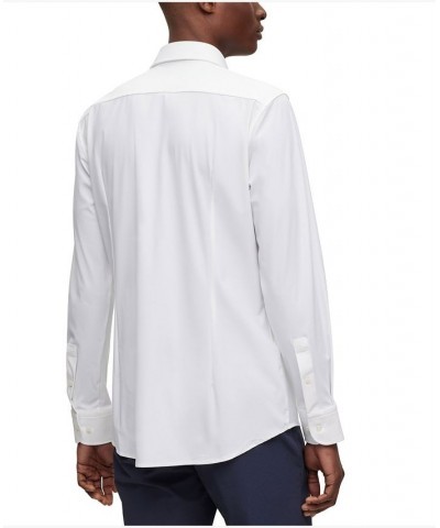 Men's Performance-Stretch Jersey Slim-Fit Shirt White $45.54 Dress Shirts