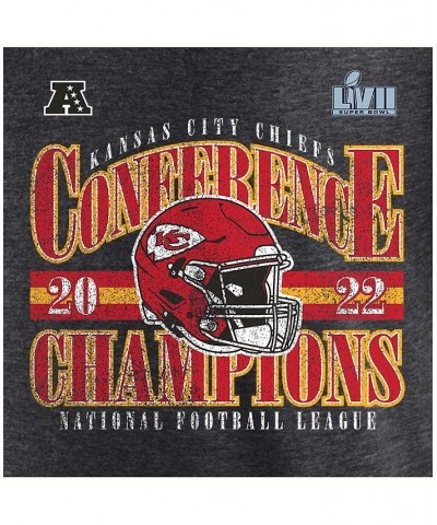 Men's Branded Heather Charcoal Kansas City Chiefs 2022 AFC Champions Tri-Blend Banner Worthy T-shirt $27.83 T-Shirts