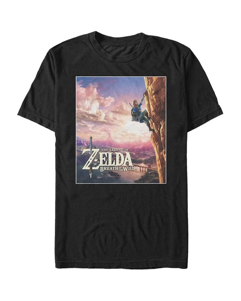 Nintendo Men's Legend of Zelda Link Rock Climbing Short Sleeve T-Shirt Black $20.64 T-Shirts