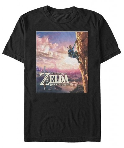 Nintendo Men's Legend of Zelda Link Rock Climbing Short Sleeve T-Shirt Black $20.64 T-Shirts