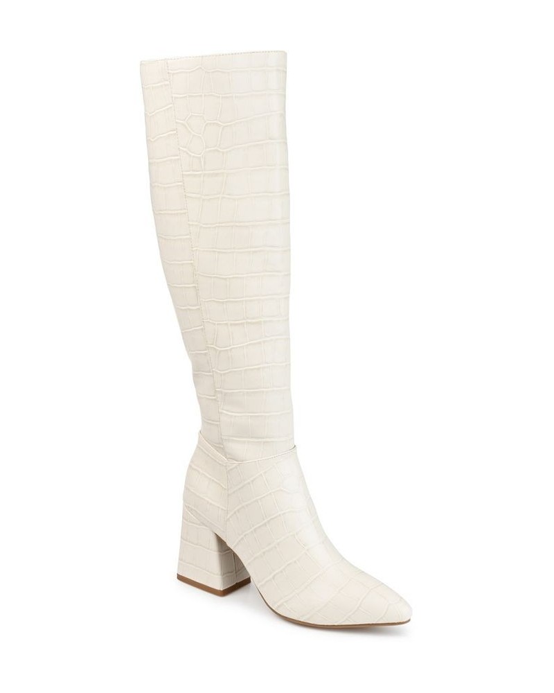 Women's Landree Tall Boots Ivory/Cream $64.40 Shoes