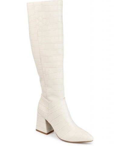 Women's Landree Tall Boots Ivory/Cream $64.40 Shoes