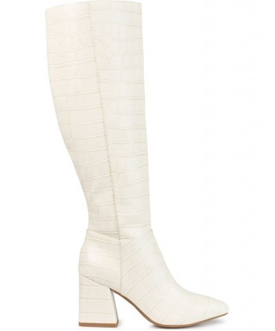 Women's Landree Tall Boots Ivory/Cream $64.40 Shoes