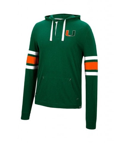 Men's Green Miami Hurricanes Lebowski Hoodie Long Sleeve T-shirt $28.49 T-Shirts