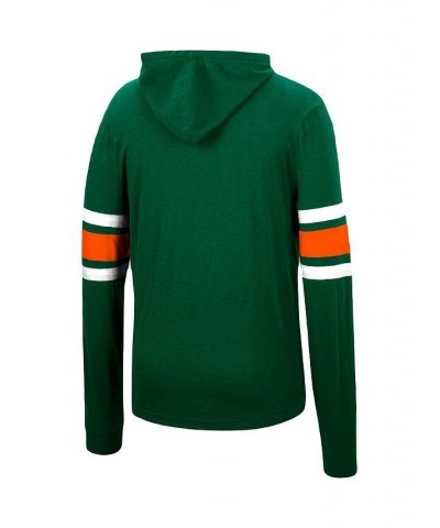 Men's Green Miami Hurricanes Lebowski Hoodie Long Sleeve T-shirt $28.49 T-Shirts