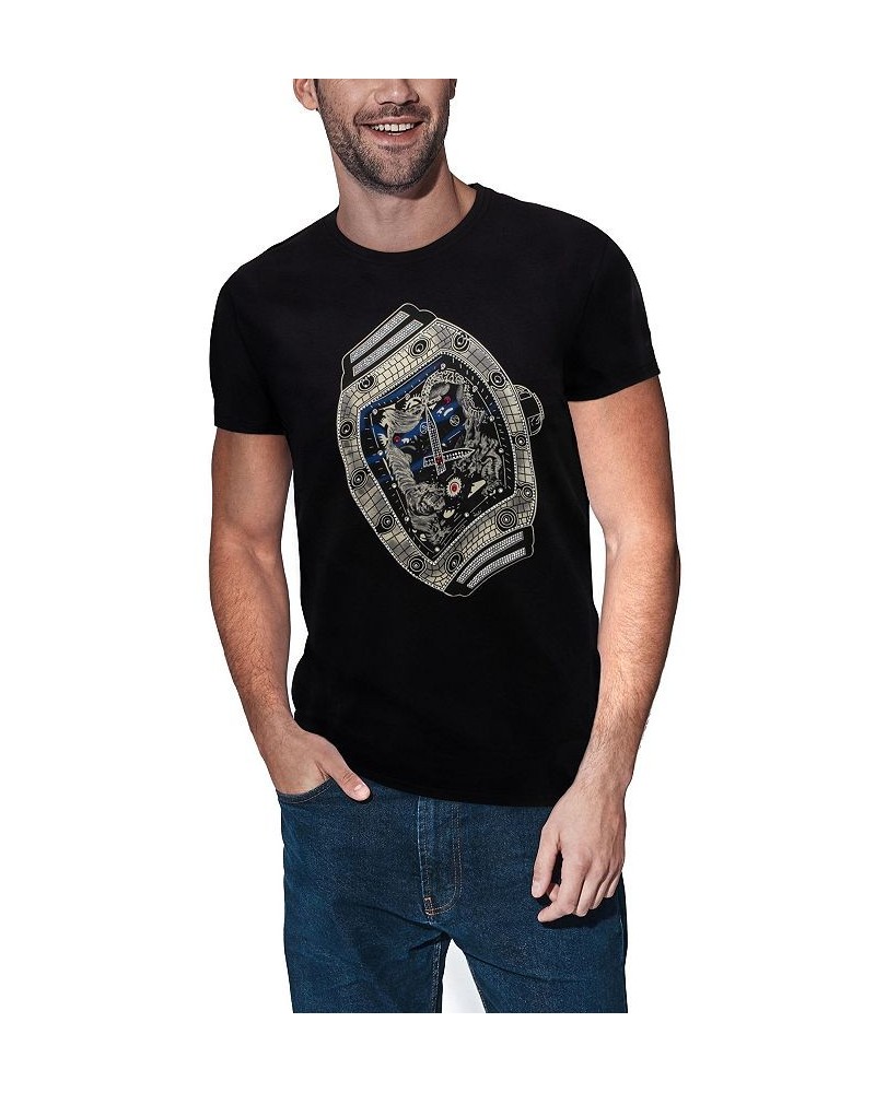 Men's Watch Rhinestone T-shirt Black $18.00 T-Shirts