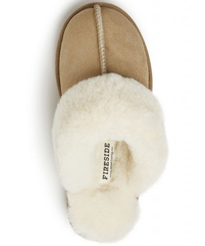 Women's Sydney Shearling Scuff Slippers Tan/Beige $40.80 Shoes