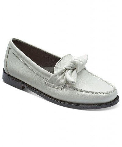 Women's Venetian Bow Loafers White $59.20 Shoes