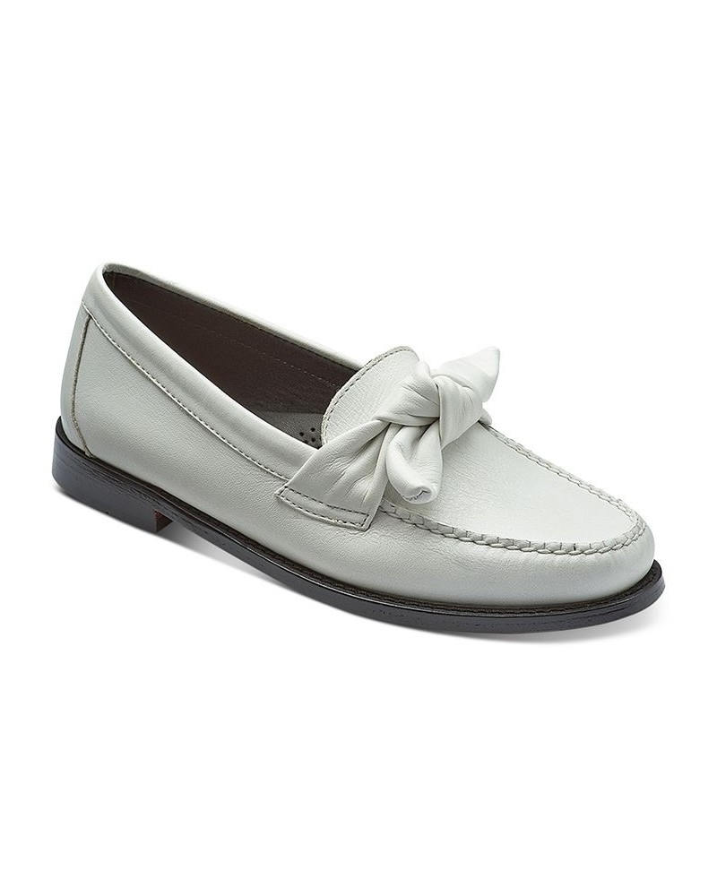 Women's Venetian Bow Loafers White $59.20 Shoes