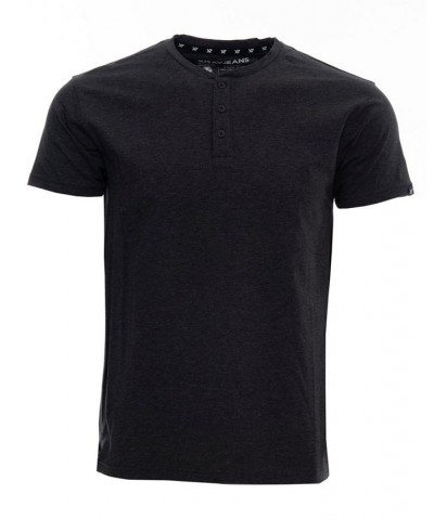 Men's Basic Henley Neck Short Sleeve T-shirt PD25 $17.39 T-Shirts