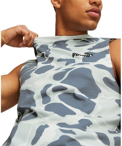 Men's Splash Abstract-Print Sleeveless T-Shirt Black $20.65 T-Shirts