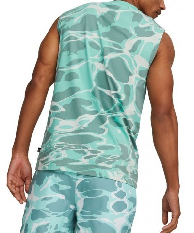 Men's Splash Abstract-Print Sleeveless T-Shirt Black $20.65 T-Shirts