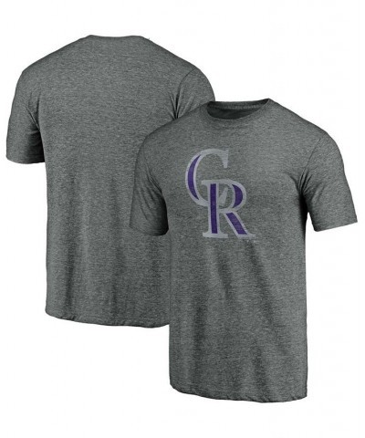 Men's Charcoal Colorado Rockies Weathered Official Logo Tri-Blend T-shirt $26.09 T-Shirts