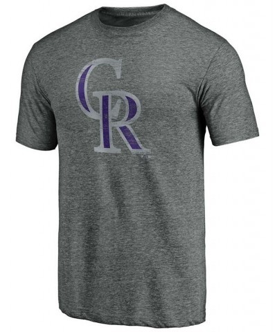 Men's Charcoal Colorado Rockies Weathered Official Logo Tri-Blend T-shirt $26.09 T-Shirts