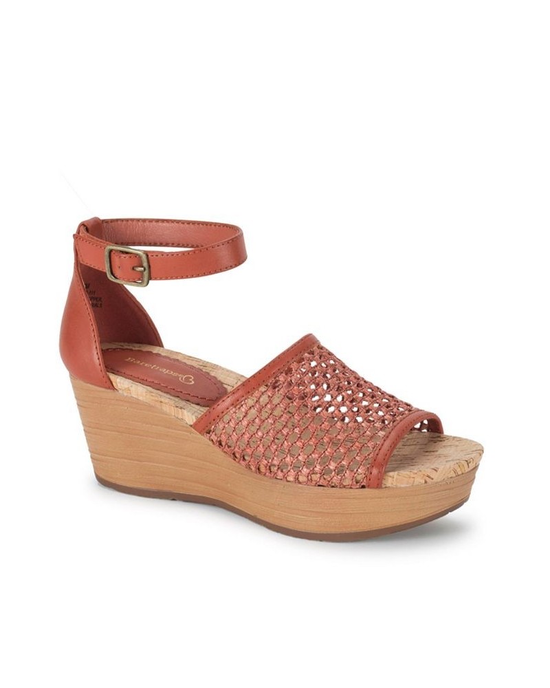 Women's Marta Wedge Sandal Red $49.40 Shoes