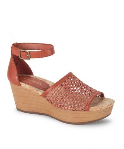 Women's Marta Wedge Sandal Red $49.40 Shoes