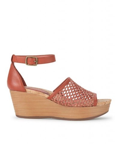 Women's Marta Wedge Sandal Red $49.40 Shoes