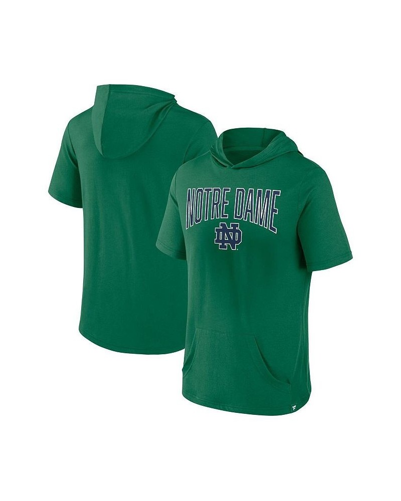 Men's Branded Green Notre Dame Fighting Irish Outline Lower Arch Hoodie T-shirt $26.49 T-Shirts