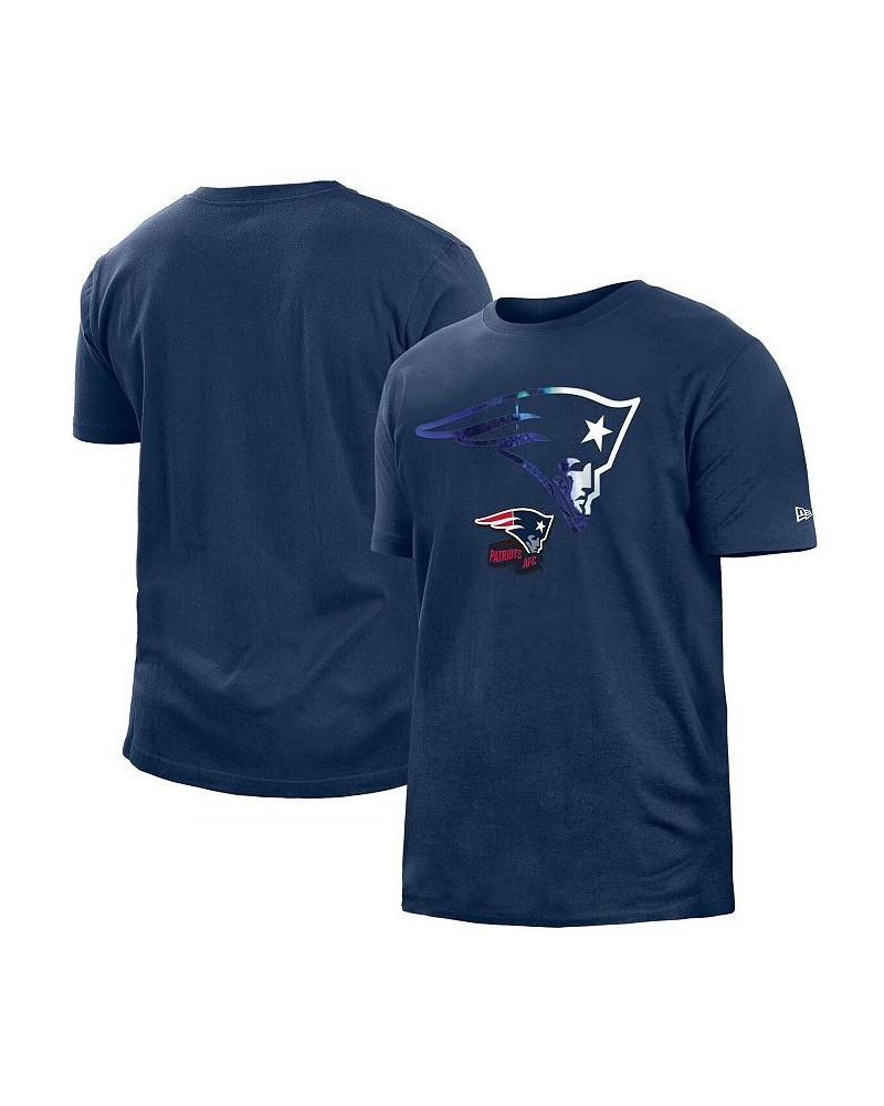 Men's Navy New England Patriots 2022 Sideline Ink Dye T-shirt $23.59 T-Shirts