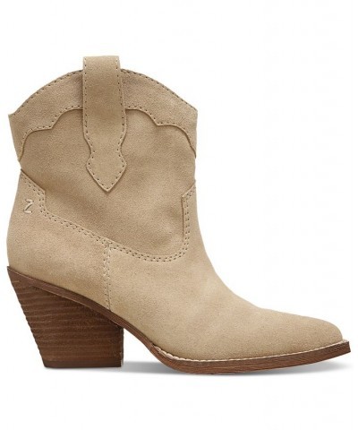 Women's Roslyn Western Booties Tan/Beige $72.67 Shoes