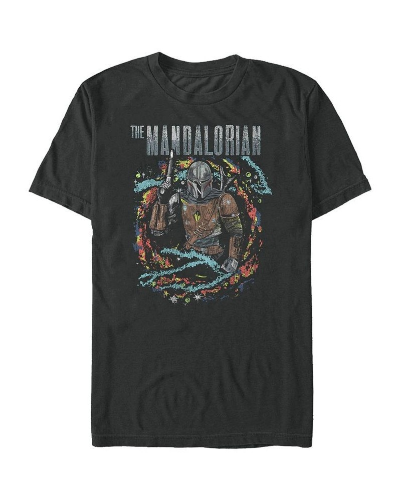 Star Wars The Mandalorian Retro Surroundings Short Sleeve Men's T-shirt Black $16.45 T-Shirts